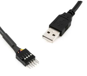 20 СМ 9-Пинов USB IDC Dupont Мъжки Заглавие Към Един USB 2.0 Type A Мъжки Кабел Замяна на Първоначално Конектори на Дънната Платка