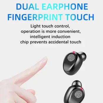 1 Двойка от Bluetooth Безжични Слушалки Сензорен Цифров Mini Hifi намаляване на шума В ухото Стерео Слушалки