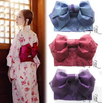 Жените Японското Кимоно Юката Стил Жаккардовый Вратовръзка Пеперуда Ханхаба Оби Колан Цвят
