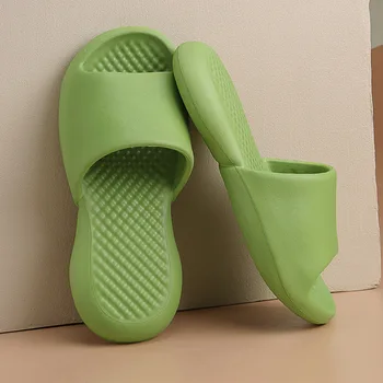 Дамски чехли баня лятна покрита вана тъпо домакински двойка ЕВА зелена мода мека подметка пързалки чехли за мъже размер на 45