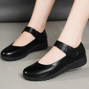 Лолита обувки момичета сладък, плътен кафяв черен апартаменти женски мини удобни външни обувки за дами лаконичен апартамент