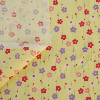 140cmx50cm Ripstop Памук Бельо плат за handmad, легло, чанта, тип завеса - Сакура - жълт (LF146)