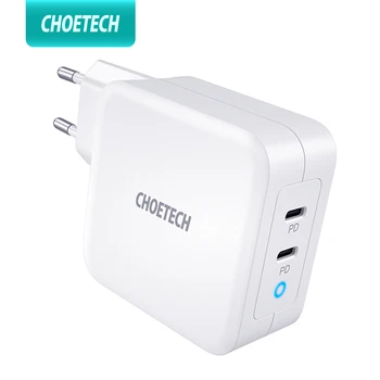 CHOETECH PD 100W GaN Dual USB Type C Зарядно устройство за MacBook Air и iPad на iPhone 12 Pro Samsung, Huawei ASUS Стенно Зарядно устройство за Lenovo, DELL