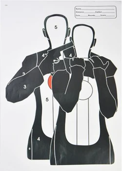 Пейнтбол 17,7*12,6 Инча 10ШТ Цел Хартия на Главата и Гърдите Пръстен Цел Целта за Пистолет Страйкбол Стрелба за Обучение на Ловни Аксесоари