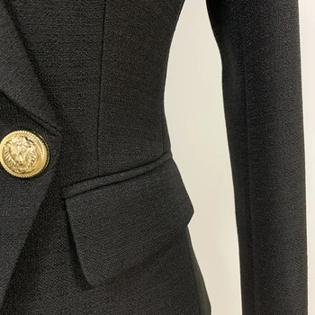 ОТЛИЧНО КАЧЕСТВО на Нов 2021 Париж Мода Жените Класически Блейзър Лъв Копчета Двубортный Тънък Монтиране Blazer Jacket