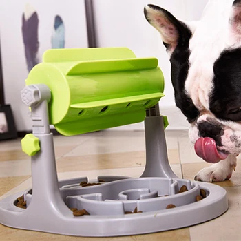 Пет Roller Leaking Food Dispenser Interactive Slower Устройство Cat Dog Training Game Против Choke Puzzle Toy Container