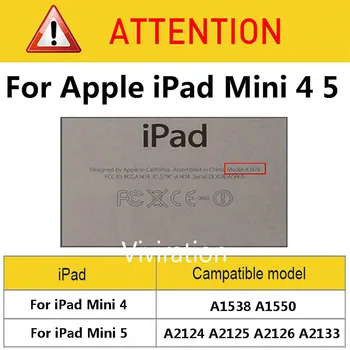 2020 Новият Smart-Калъф За Apple iPad Mini 5 Модел:A2124/A2125/A2126/A2133, iPad Mini И 4 7,9 Инча 360 Ротация ПУ Tablet Case Cover