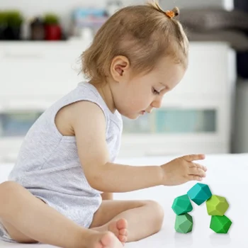 Детски Jengo Color Building Blocks Toy Balance Stacking Montessori Educational Silicone Stone Early Education Toys