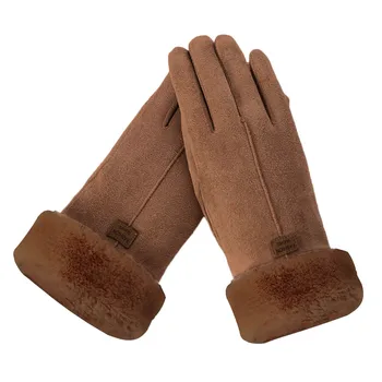 Дамски кашмир зимни ръкавици Плюшени кашмир женски есенно-зимни топли Ръкавици Флисовые Ски ръкавици с Докосване на Екрана