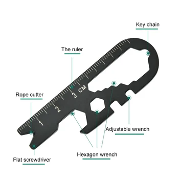 Външни Инструменти Стоманена Джоба EDC Gear Multi Tool Ключодържател Ключодържател железен лост Лом, Отварачка За Бутилки, Отвертка, Ключ Приспособление, Инструмент
