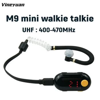 Vineyuan M9 Mini Уоки Talkies UHF 400-470 Mhz 25 Channles Long Range Portable Two Way Радио със слушалки