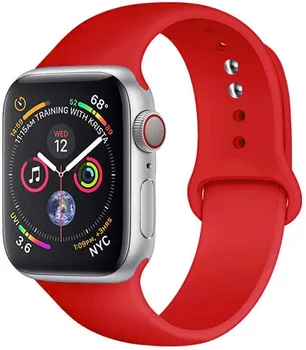 Меки Официални Силиконови Часовници Sport Band Loop За Apple Watch 6 SE 5 4 42 38 мм Спортен гривна за iwatch 5 3 2 40 44 мм гривна