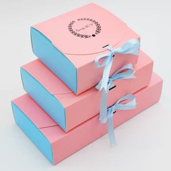 10 Pcs Wedding Gift Box Party Favor Present Kraft Paper Box For Food Candy Cookies Packing Cake Boxes Packaging With Ribbon