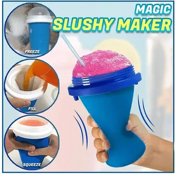 Magic Slushy Maker Преса Cup Slushy Maker - Направи Си Сам Начало Шейкове Чаша Замразяване Чаша Напитки Двуслойни Годишният Сок Сладолед