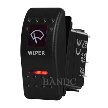 WIPER 7Pins On-Off-On DPDT Dual Red Led Rocker Switch for Car Boat RV ARB превозни средства,Водоустойчив,12/24,тел Скок