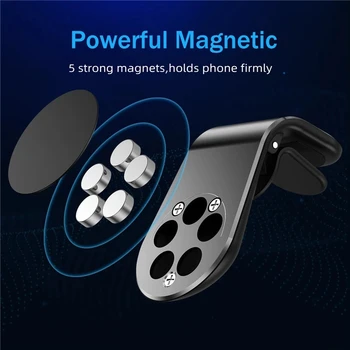 Магнитен Кола Телефон Mini Air Vent Mount Magnet Mobile GPS Support Smartphone Stand For iPhone 11 Pro 8 7 6 Samsung