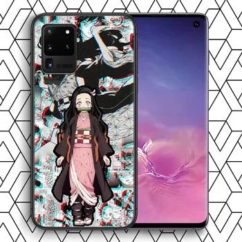 Аниме Demon Slayer Kamado Nezuko Калъф за телефон Samsung Galaxy Note S 8 9 10 20 E FE Lite Uitra Plus Black Etui Fashion Cover