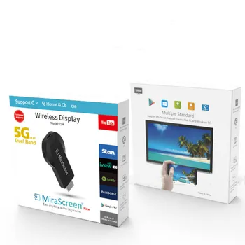 TV Stick 128 MB HDMI-съвместим 2.4 G/5G Ключ Mirascreen Wi-Fi Дисплей Приемник DLNA, Airplay Miracast Airmirroring