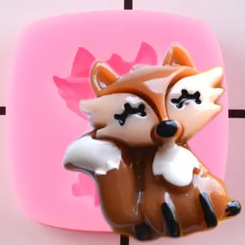 3D Сладко Fox Silicone Мухъл САМ Party Fondant Cake Decorating Tools Chocolate Candy Gumpaste Molds Polymer Clay Resin Soap Molds