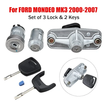 Заключване на Вратата на Колата Комплект Свещи акумулаторни или бензинови Капачка на Капака на Задния Багажник Заключване на Багажника Ляв за Ford Mondeo MK3 2000 - 2007