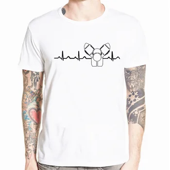 2019 Нова Мъжка тениска О-образно деколте Персонализирани Печатни Мъжки Тениски, Moto Guzzi Heartbeat Зеленикаво-бяла Мъжка Тениска Градинска S-5XL