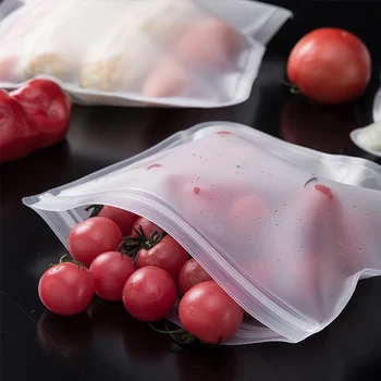 Чанта За Съхранение на Продукти Полупрозрачна Прясна Запечатани Чанта Контейнери с Цип За Кухненски Инструменти Чанта за съхранение на Продуктите на EVA