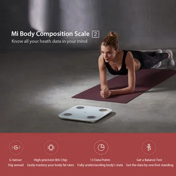 Xiaomi Original Mi Body Composition Scale 2 Balance Bluetooth 5.0 Global Version LED Display Weight Scale 13Body Data Smart Body Composition Digital Electronic Scale2 Smart Body Fat Healthy Weight Scale Bathroom Scale