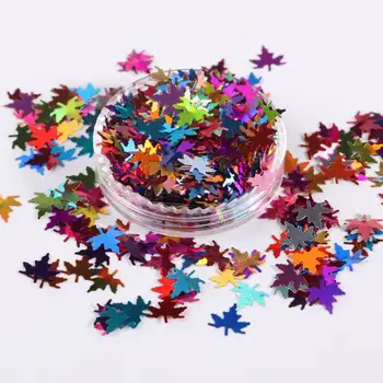 10g 6mm Ultra Thin Nail Sequins Mixed Gradient Maple Leaf Sequins Paillettes For Nails Art Маникюр,3d Сам Nail Art Decoration