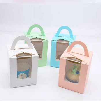 20PCS Cupcake Кутии Дръжката на Прозореца Крафт-Хартия за Опаковане на Подаръци Скоростна Децата Рожден Ден на Дома на Сватбата Сувенири Реколта Дисплей на Скоростната