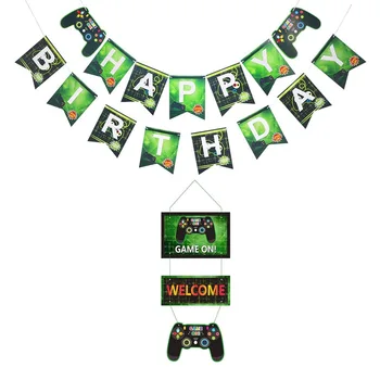 Boy and Girl балон game party доставки, theme game, честит рожден ден game banner, children ' s black game props игра cake topper