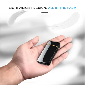 USB Зареждане Запалка Мини Двойна Електрическа Запалка Сензорно Управление Преносим Ветрозащитный LED Индикатор за Захранване Цигари Аксесоари