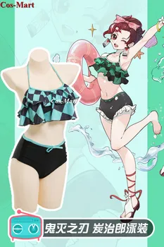 Аниме Demon Slayer:Kimetsu No Yaiba Kamado Tanjiro Cosplay Costume Сладко Bikini Swimsuit Activity Party Role Play Clothing S-XL