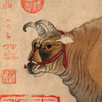 Китай стара хартия дълъг свитък живопис Знаменитост калиграфия живопис Хан Хуан 