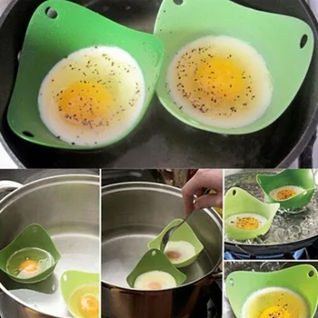 Нетоксичен силикон Бракониери яйца Бракониерство устойчив силикагел яйце варя яйце двойки силикагел притежателя яйца яйце се запържва с кухненски инструмент