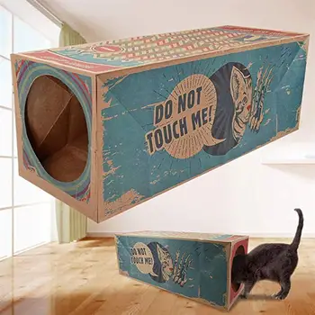 Сгъваема Хартиена Кутия С Двоен Тунел Смешно Печат Котка Къща Играчка
