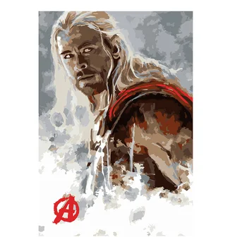 Marvel Thor Painting by Numbers Сам Oil Paintings Draw on Canvas Art Superhero Handpainted Paintings Home Wall Decor Cuadros