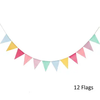 12 Знамена Цветни Флагчета, Сватба, Рожден Ден, Нова Година Банер Украса На Празнични Аксесоари