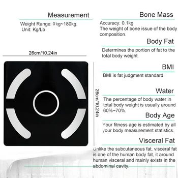 Body Fat Scale Bluetooth BMI Везни Аксесоари За Баня, Битови Измерване на Електронни Везни