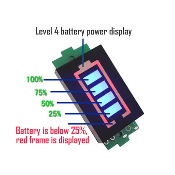 Литиева Акумулаторна Батерия 12V 3S 18650 Индикатор за Капацитет на Батерията М Ниво на Мощност Тестер Модул Дисплей за Гладене Панел