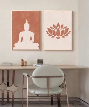 Скандинавска мастилено-струен печат плакат платно йога медитация Буда изкуство абстрактно верандата декоративна живопис дневна спалня