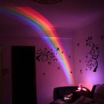 Rainbow Проектор Светлина 7 Цвят Романтична Звезда Проекция Творчески Дъга Лека Нощ За Украса На Стаята Нощно Шкафче Лампа