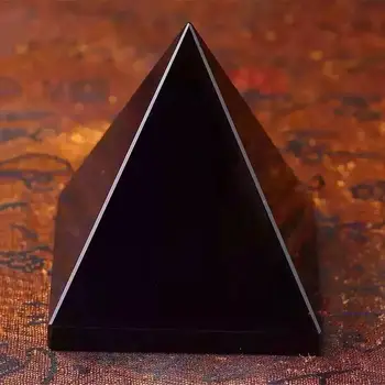 1бр Обсидиан Пирамида Хол Естествен Камък Crystal Украса на Дома Занаяти направи си САМ Украса на Подарък