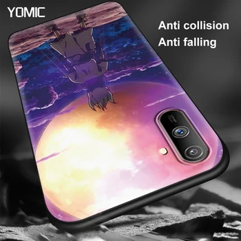 Dr. Stone Аниме Black Capa for Realme C3 6 5 7 XT X50 C21 C11 7i C15 X7 Pro V15 5G TPU Soft Cell Mobile Phone Bags Case Cover