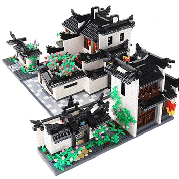 Китайски Град Street View Bricks Blocks Friends Creator House Building Blocks Високотехнологични Играчки За Деца, Подарък За Рожден Ден