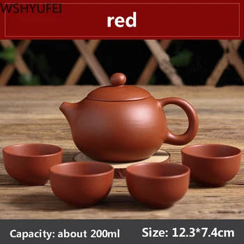 Истински 200cc Zisha pot Истински чай Чай Tieguanyin Dahongpao pot All собственоръчно hand-painted pot to send 4 чаши