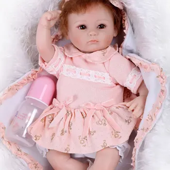 40 см Затвори Очи Кукла Силиконова Vinyl Кукла Ръчно изработени Очарователни Реалистични Дете Новородено Бебе Кукла Децата Играят Играчки