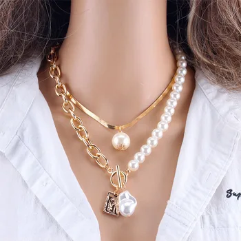 Колие Женски перлени Бижута Висулки и Колиета 2021 Мода Дамски Верига на Шията Пънк Подарък на Приятелката си