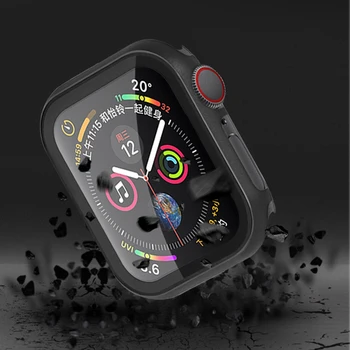 Стъкло+рамка matel case за Apple Watch 5 4 3 44 мм 42 мм iwatch band 40 мм 38 мм Метална броня All-around screen protector frame