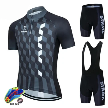 2020 Pro Team STRAVA Summer Cycling Jersey Set Дишаща Racing Sport Cycling Jersey Мтб Колоездене Потници Мъжки Велосипедна облекло