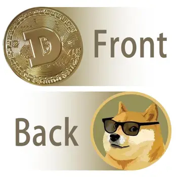 Позлатени Сребърни възпоменателни монети Dogecoin Сладко Куче Pattern Dog Сувенирни Монети Сладко Куче Pattern Dog Сувенир за Събиране на Подаръци